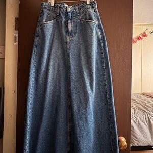 FREE PEOPLE DENIM MAXI SKIRT